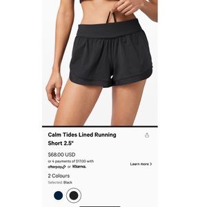 Lululemon Calm Tides Running Shorts